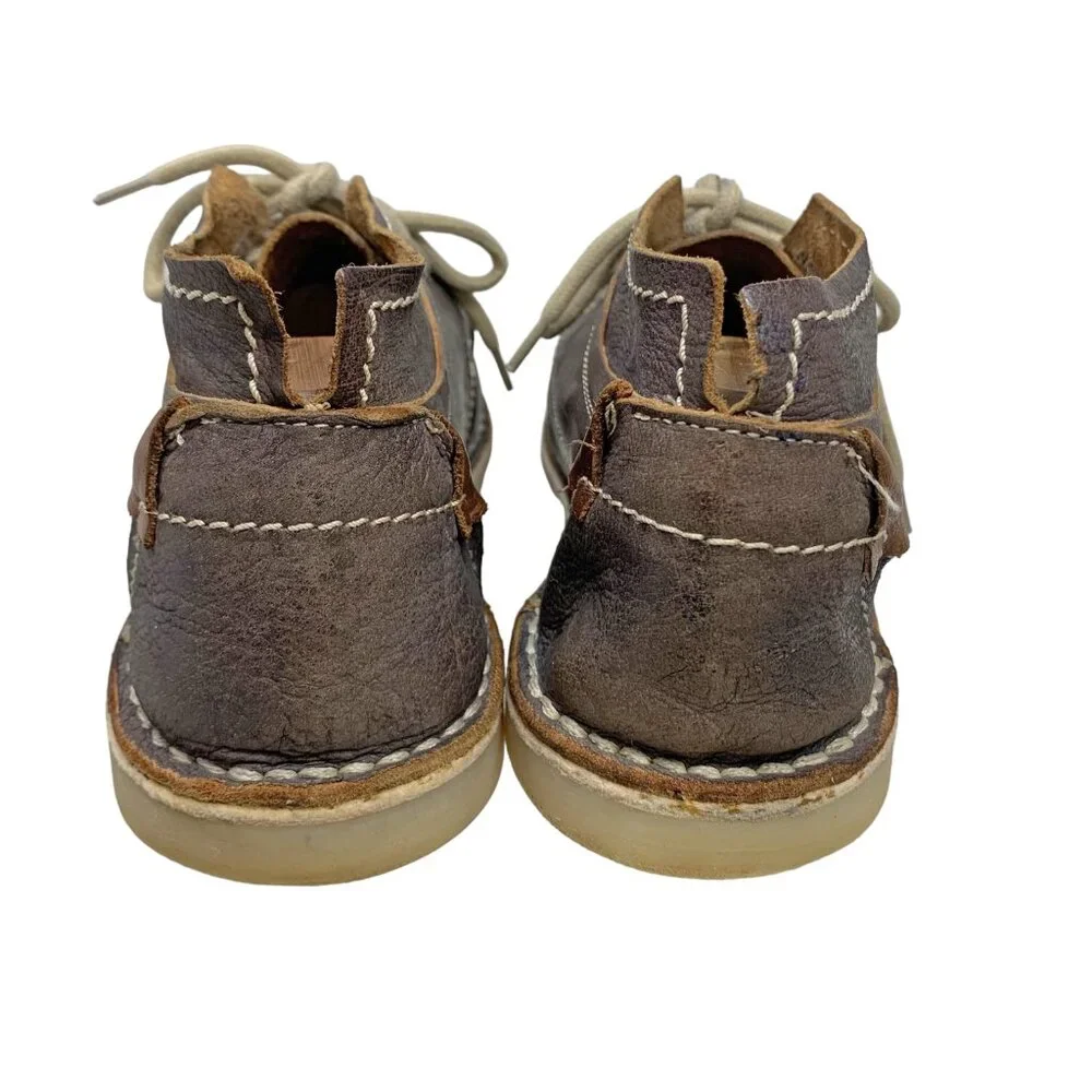 Cinti Dark Distressed Leather 6  Eyelet‎ Handmade Chukka Boots